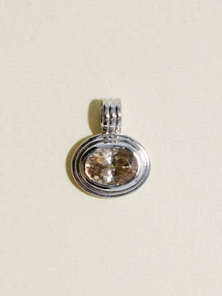 Barefoot On Hardwood Zircon Triple East to West Oval Cut Charm in White 14k Gold