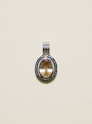 French Tip Manicure Zircon Triple Oval Cut Charm in White 14k Gold