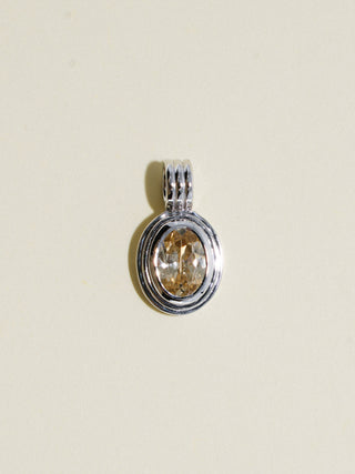 French Tip Manicure Zircon Triple Oval Cut Charm in White 14k Gold