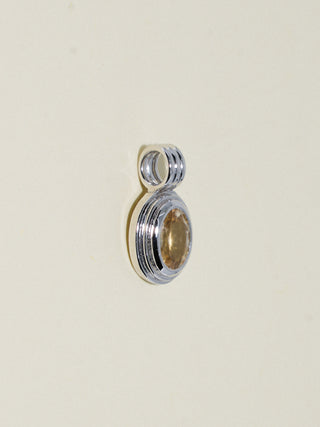 French Tip Manicure Zircon Triple Oval Cut Charm in White 14k Gold