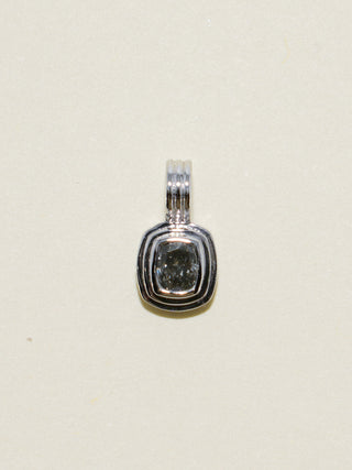 Rest My Head Diamond Triple Cushion Cut Charm in White 14k Gold