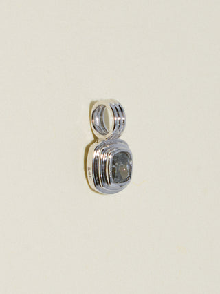 Rest My Head Diamond Triple Cushion Cut Charm in White 14k Gold