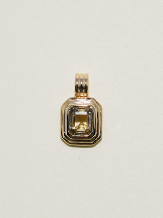 on the hunt Green Sapphire Triple Emerald Cut Charm in Yellow 14k Gold