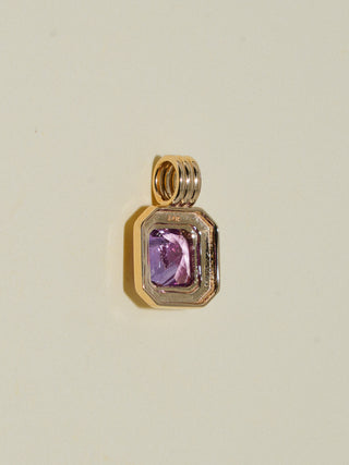 Elodie Purple Sapphire Triple Cushion Cut Charm in Yellow 14k Gold