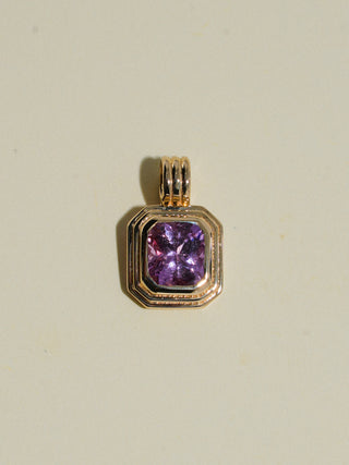 Elodie Purple Sapphire Triple Cushion Cut Charm in Yellow 14k Gold
