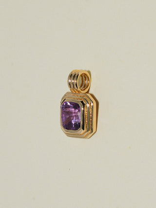 Elodie Purple Sapphire Triple Cushion Cut Charm in Yellow 14k Gold