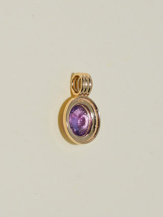 Pweeeeety Purple Sapphire Triple Round Cut Charm in Yellow 14k Gold