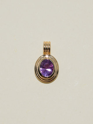 Pweeeeety Purple Sapphire Triple Round Cut Charm in Yellow 14k Gold