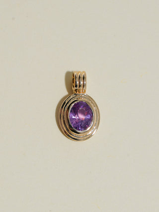 Pweeeeety Purple Sapphire Triple Round Cut Charm in Yellow 14k Gold