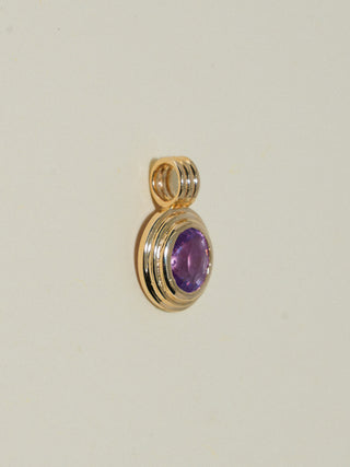 Pweeeeety Purple Sapphire Triple Round Cut Charm in Yellow 14k Gold