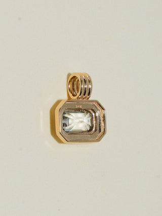 Froggy Frenzy Green Sapphire Triple Emerald Cut Charm in Yellow 14k Gold
