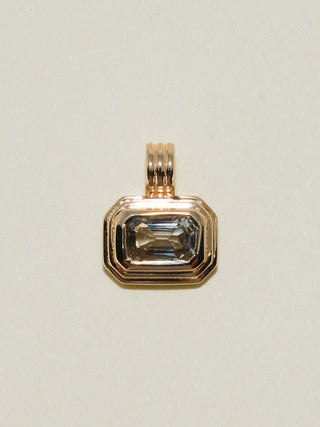 Froggy Frenzy Green Sapphire Triple Emerald Cut Charm in Yellow 14k Gold