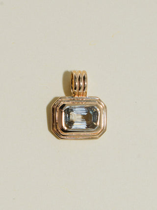 Froggy Frenzy Green Sapphire Triple Emerald Cut Charm in Yellow 14k Gold