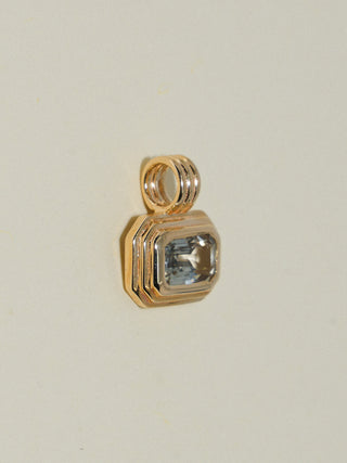 Froggy Frenzy Green Sapphire Triple Emerald Cut Charm in Yellow 14k Gold