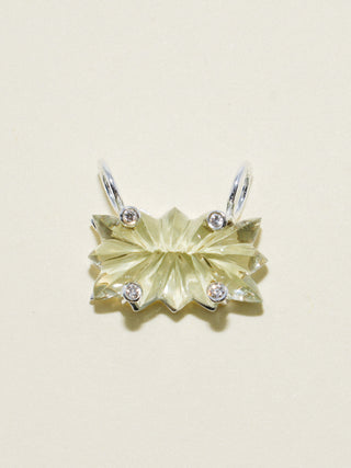 Gumdrop Studded Gemela Amethyst Carved Cabochon Charm in Sterling Silver