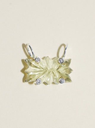 Gumdrop Studded Gemela Amethyst Carved Cabochon Charm in Sterling Silver