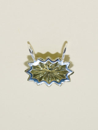 Affection Studded Gemela Amethyst Carved Cabochon Charm in Sterling Silver