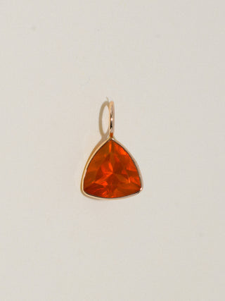 The Horror Fire Opal Trillion Cut Charm in Yellow 14k Gold