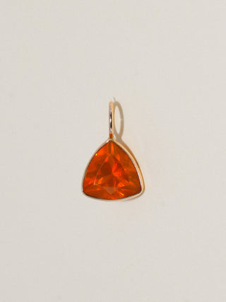 The Horror Fire Opal Trillion Cut Charm in Yellow 14k Gold