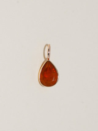 Lumen Fire Opal Teardrop Cut Charm in Yellow 14k Gold