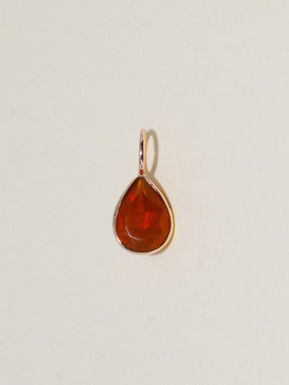 Lumen Fire Opal Teardrop Cut Charm in Yellow 14k Gold