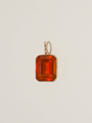 Squash that Fire Opal Emerald Cut Charm in Yellow 14k Gold