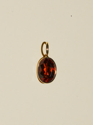 Another Spritz Hessonite Oval Cut Charm in Yellow 14k Gold