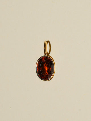 Another Spritz Hessonite Oval Cut Charm in Yellow 14k Gold