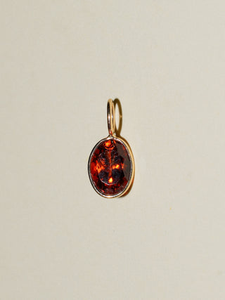 ¡Que Calor! Hessonite Oval Cut Charm in Yellow 14k Gold