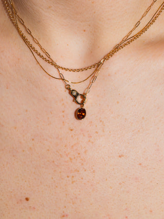 ¡Que Calor! Hessonite Oval Cut Charm in Yellow 14k Gold