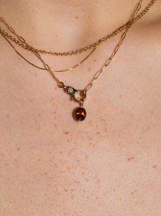 ¡Que Calor! Hessonite Oval Cut Charm in Yellow 14k Gold