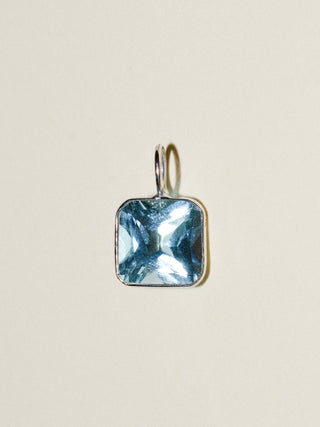 Bedbye Sky Blue Topaz Square Cut Charm in White 14k Gold