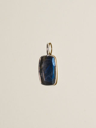 Night Swim Labradorite Can Cut Charm in White 14k Gold