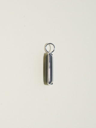 Late Night Conversation Labradorite Emerald Cut Charm in White 14k Gold