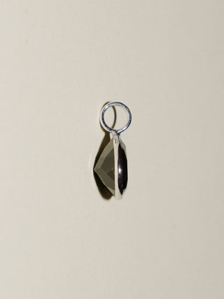 Angler Labradorite Pear Cut Charm in White 14k Gold