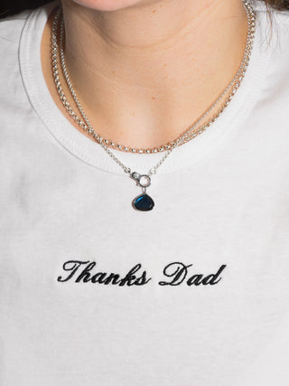 Angler Labradorite Pear Cut Charm in White 14k Gold