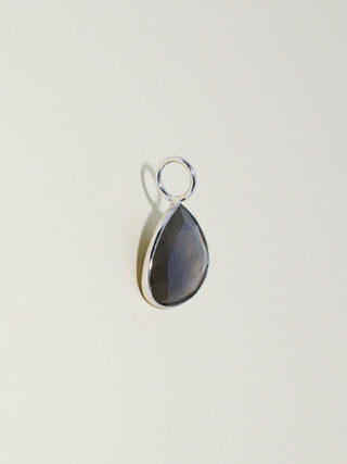 Witches Brew Labradorite Pear Cut Charm in White 14k Gold