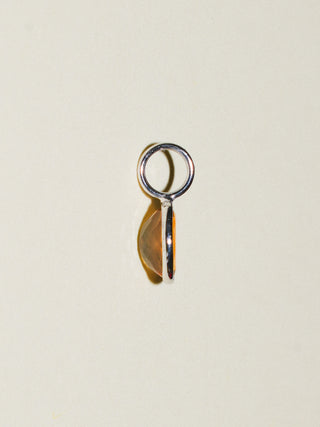 Lit Fire Opal Oval Cut Charm in White 14k Gold
