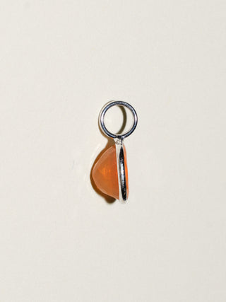 Blaze Fire Opal Oval Cut Charm in White 14k Gold