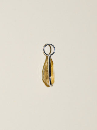 Candle Lit Fire Opal Teardrop Cut Charm in White 14k Gold