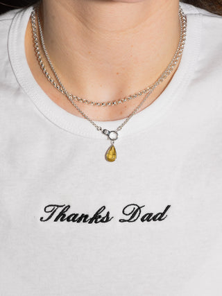 Candle Lit Fire Opal Teardrop Cut Charm in White 14k Gold