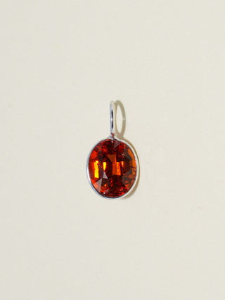 Gourd Spessartite Oval Cut Charm in White 14k Gold