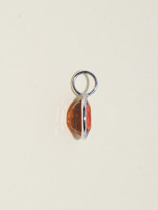Gourd Spessartite Oval Cut Charm in White 14k Gold