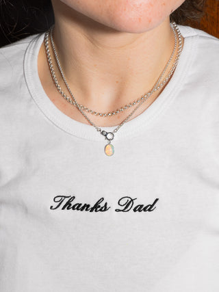 Pixie Dust Opal Oval Cabochon Charm in White 14k Gold