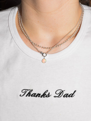 Spell Opal Round Cabochon Charm in White 14k Gold