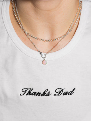 Think of Me Opal Round Cabochon Charm in White 14k Gold