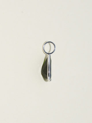 Kitty Cat Black Tourmaline Teardrop Cut Charm in White 14k Gold