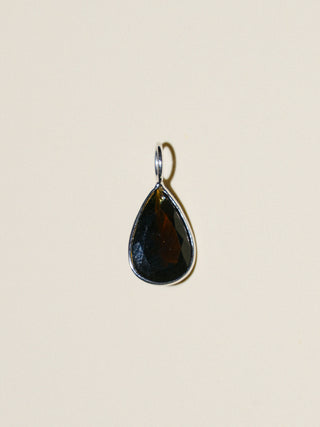 Alley Cat Black Tourmaline Teardrop Cut Charm in White 14k Gold