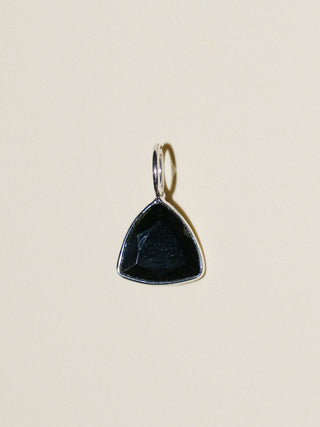 Bermuda Black Tourmaline Trillion Cut Charm in White 14k Gold