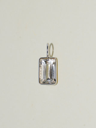 Fungi Scapolite Baguette Cut Charm in White 14k Gold